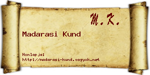 Madarasi Kund névjegykártya